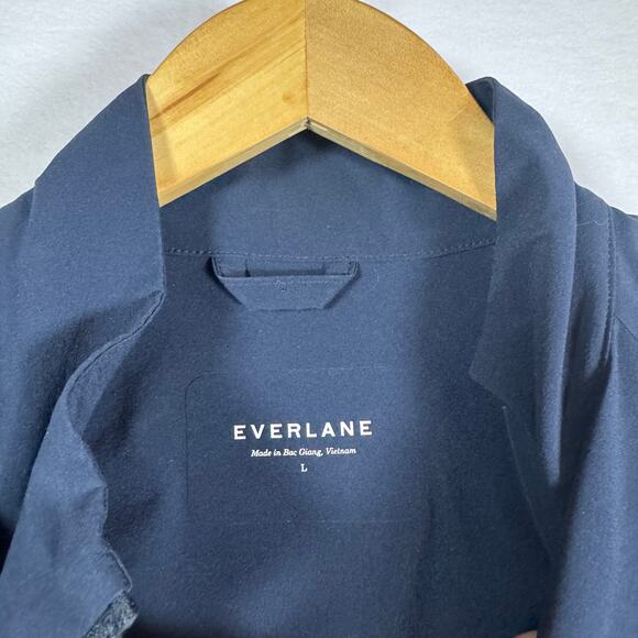 EVERLANE Deep Navy Bomber Zip Up Windbreaker Lightweight Jacket Size Large - Picture 4 of 6